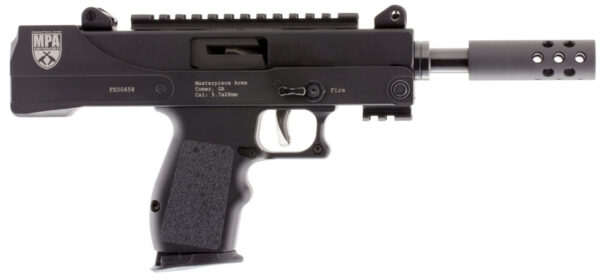 MasterPiece Arms 57DMG Defender  5.7x28mm 20+1 5" Threaded Barrel w/Muzzle Brake, Machined Aluminum Lower Receiver w/Picatinny Accessory Rail, Compatible w/FN 57 20rd & 30rd Magazines, Aluminum Grips