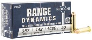 Fiocchi Range Dynamics 357 Magnum 142 Grain Full Metal Jacket Ammunition