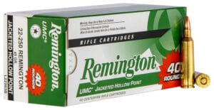 Remington UMC 22-250 Remington 45 Grain Jacketed Hollow Point Ammunition