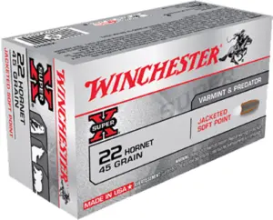 Winchester Ammo X22H1 Super X  22Hornet 45gr Jacketed Soft Point 50 Per Box/10 Case
