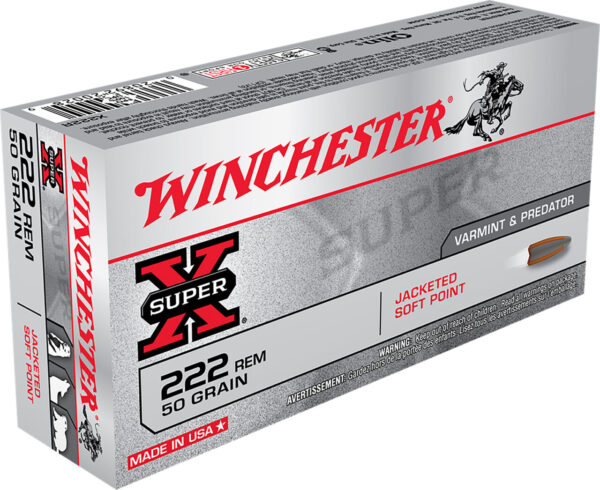 Winchester Ammo X222R Super X  222Rem 50gr Jacketed Soft Point 20 Per Box/10 Case