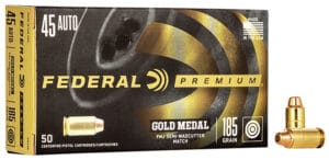 Federal Gold Medal 45 ACP 185 Grain Full Metal Jacket Semi Wadcutter Ammunition