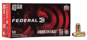 Federal American Eagle 40 S&W 155 Grain Full Metal Jacket 50 Round Ammunition