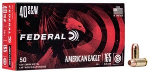 Federal American Eagle 40 S&W 165 Grain Full Metal Jacket Ammunition 50 Round Box