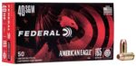 Federal American Eagle 40 S&W 165 Grain Full Metal Jacket Ammunition 50 Round Box