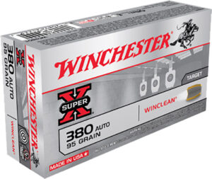 Winchester Ammo WC3801 Super X  380ACP 95gr Winclean Brass Enclosed Base 50 Per Box/10 Case