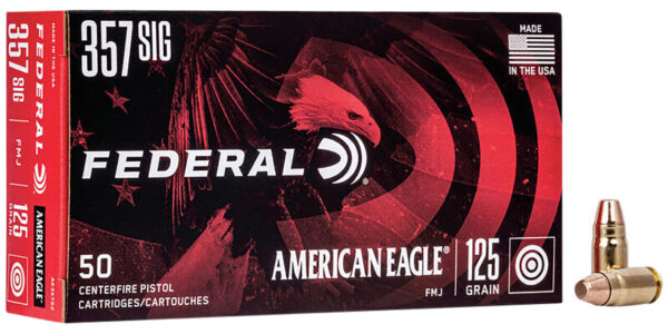 Federal AE357S2 American Eagle Handgun 357Sig 125gr Full Metal Jacket 50 Per Box/20 Case