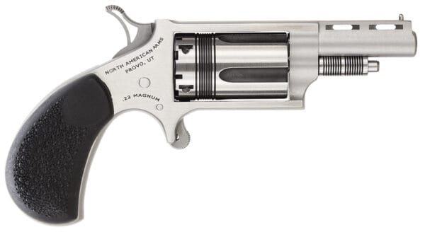 North American Arms 22MTW Wasp  22 WMR 5 Shot 1.63" Vent Rib Barrel, Overall Stainless Steel Finish, Black Pebbled Texture Rubber Grip