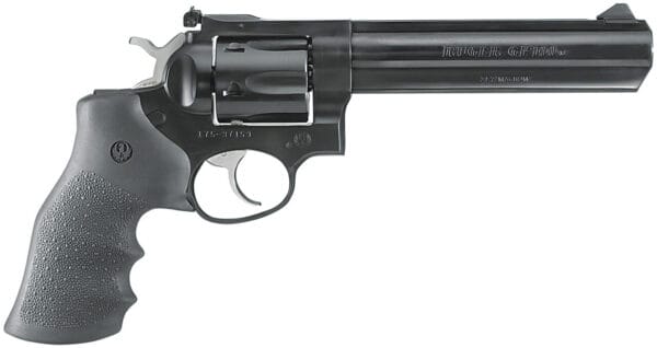 Ruger 1704 GP100  Medium Frame 357 Mag 6rd 6" Blued Alloy Steel Barrel, Cylinder & Frame, Hogue Monogrip, Transfer Bar Safety, Exposed Hammer