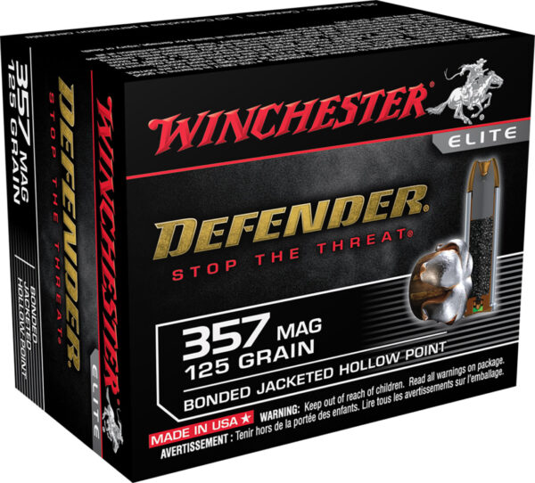 Winchester Ammo S357MPDB Defender  357Mag 125gr Bonded Jacket Hollow Point 20 Per Box/10 Case