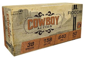 Fiocchi Cowboy Action 38 Special 158 Grain Lead Flat Point Ammunition