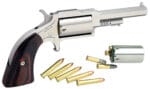 North American Arms 1860250C 1860 Sheriff 22 LR or 22 WMR Caliber with 2.50"  Barrel, 5rd Capacity Cylinder, Overall Stainless Steel Finish & Rosewood Boot Grip Includes Cylinder