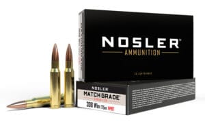 Nosler Match Grade 308 Winchester 175 Grain Hollow Point Boat Tail Ammunition