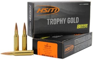 HSM Trophy Gold 7mm-08 Remington 140 Grain Berger VLD Rifle Ammunition