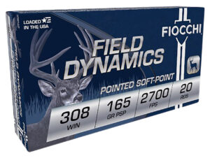 Fiocchi 308D Field Dynamics 308Win 165gr Pointed Soft Point 20 Per Box/10 Case