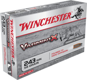 Winchester Ammo X243P Varmint X 243Win 58gr Polymer Tip Rapid Expansion 20 Per Box/10 Case