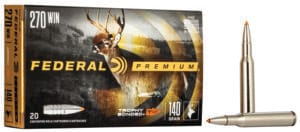 Federal Premium 270 Winchester 140 Grain Trophy Bonded Tip Ammunition