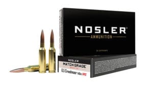 Nosler Match Grade 6.5mm Creedmoor 140 Grain Custom Competition Hollow Point Boat Tail Ammunition