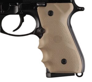 Hogue Beretta 92 96 Flat Dark Earth Rubber Grip with Finger Grooves