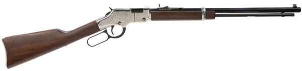 Henry H004SE Silver Eagle  Full Size 22 Short/ 22 Long/ 22 LR (16 LR/21 Short) 20" Blued Barrel, Nickel-Plated Metal Finish, American Walnut Stock Right Hand