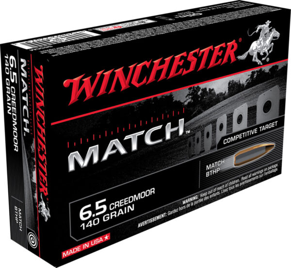 Winchester Ammo S65CM Match  6.5Creedmoor 140gr Sierra MatchKing BTHP 20 Per Box/10 Case