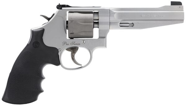 Smith & Wesson 178055 Model 986 Performance Center Pro  9mm Luger Stainless Steel 5" Precision Crown Barrel, 7rd  Titanium  Cylinder, Matte Silver Stainless Steel L-Frame, PC Mainspring