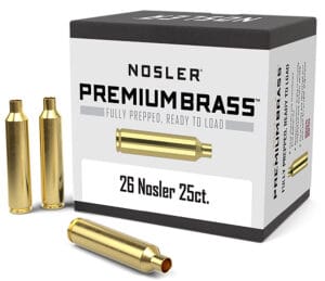 Nosler 26 Nosler Unprimed Premium Rifle Reloading Brass 25 Count