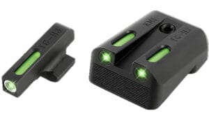 TruGlo Brite-Site Black Green Tritium Fiber Optic 3-Dot Sight Set