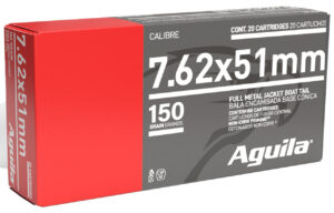 Aguila 1E762110 Target & Range Rifle 7.62x51mm NATO 150gr Full Metal Jacket Boat Tail 20 Per Box/25 Case