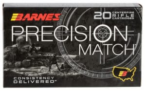 Barnes Precision Match 300 Winchester Magnum 220 Grain Open Tip Match Ammunition