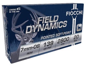 Fiocchi Field Dynamics 7mm-08 Remington 139 Grain Pointed Soft Point Ammunition