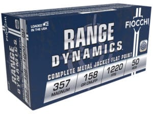 Fiocchi Range Dynamics 357 Magnum 158 Grain Copper Metal Jacket Ammunition