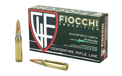 Fiocchi 308 Winchester 175 Grain Boat Tail Hollow Point Rifle Ammunition
