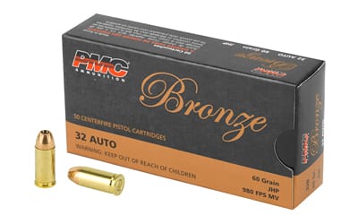 PMC Bronze 32 ACP 60 Grain Hollow Point Ammunition 1 PMC Bronze 32 ACP 60 Grain Hollow Point Ammunition