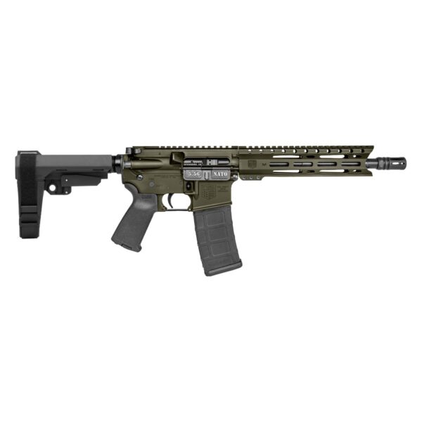 Diamondback Firearms Carbon DB-15 5.56 NATO Semi-Auto Pistol - OD Green | 10" Threaded Barrel | SBA3 Arm Brace | 1x30rd Mag