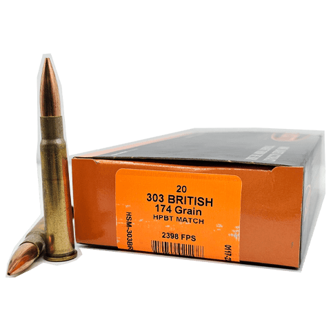 HSM Ammunition 303 British 174 Grain HPBT Match 20 Round Box Ammunition