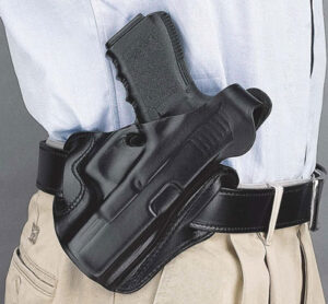 DESANTIS THUMB BREAK SCABBARD - RH OWB LEATHER RUGER SEC 9 TAN