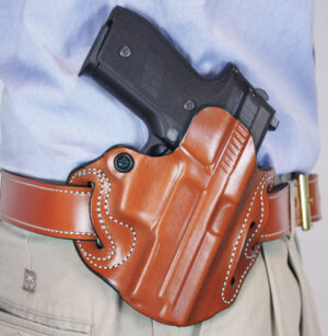 DESANTIS SPEED SCABBARD HOLSTR - RH OWB LEATHER FN 509 TAN