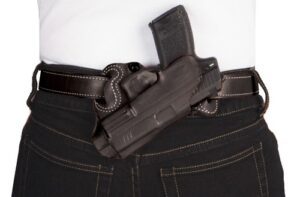 DESANTIS SMALL OF BACK HOLSTER - RH OWB LEATHER M&P 9/40 2.0