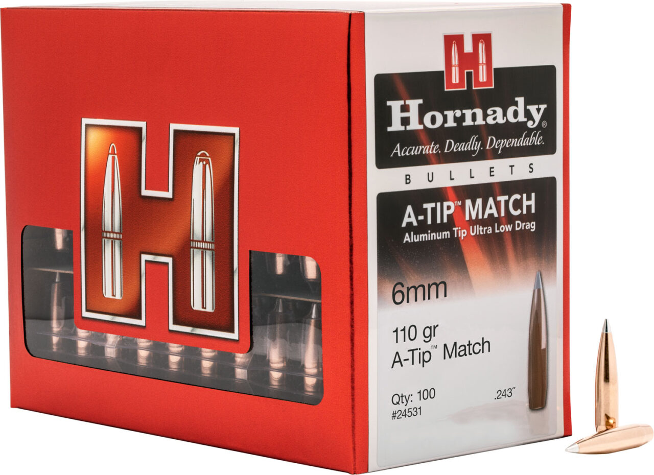 Hornady 24531 A-Tip Match 6mm .243 110 gr A Tip Match 100 Per Box/ 10 Case 1 Hornady 24531 A-Tip Match 6mm .243 110 gr A Tip Match 100 Per Box/ 10 Case