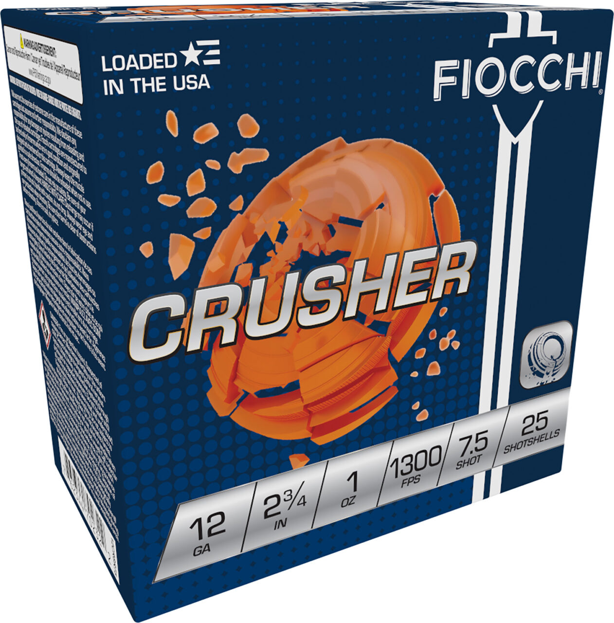 Fiocchi 12CRSR75 Exacta Crusher 12Gauge 2.75" 1oz 7.5Shot 25 Per Box/10 Case 1 Fiocchi 12CRSR75 Exacta Crusher 12Gauge 2.75" 1oz 7.5Shot 25 Per Box/10 Case