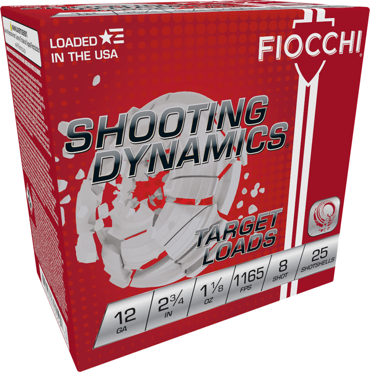 Fiocchi Shooting Dynamics 12 Gauge 2.75" Target Ammo 1 Fiocchi 12SD18L8 Shooting Dynamics Target 12Gauge 2.75" 1 1/8oz 8Shot 25 Per Box/10 Case