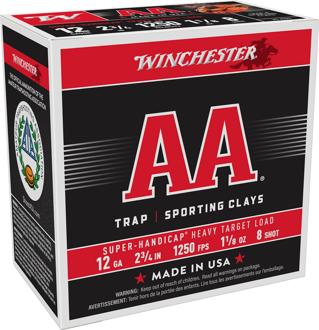 Winchester Ammo AAHA128 AA Super Handicap Heavy Target 12Gauge 2.75" 1 1/8oz 8Shot 25 Per Box/10 Case 1 Winchester Ammo AAHA128 AA Super Handicap Heavy Target 12Gauge 2.75" 1 1/8oz 8Shot 25 Per Box/10 Case