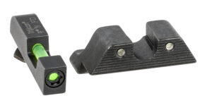 Trijicon 601102 DI Night Sight Set  Green/Tritium/Fiber Optic Front Sight-Green Tritium Black Outline Rear Sight Glock 17/17L/19 Standard Frame