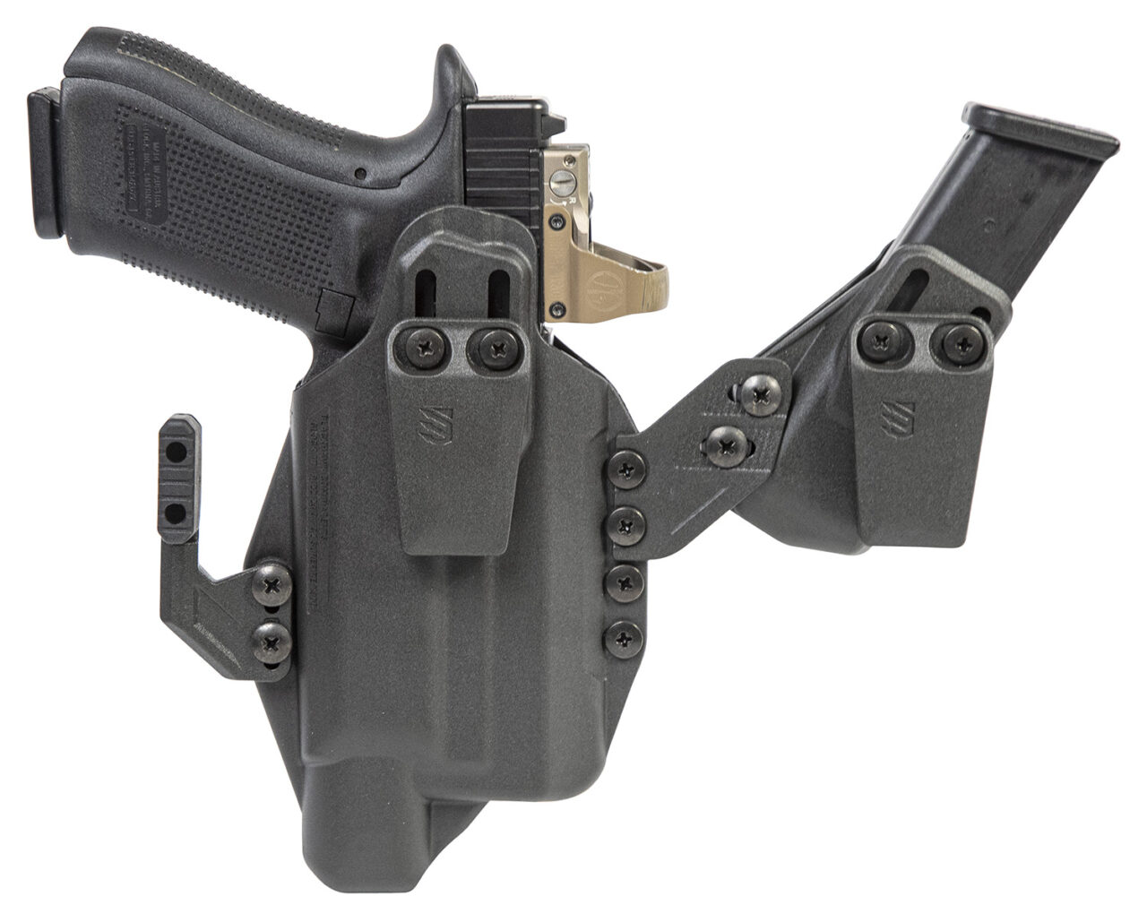 Blackhawk Stache IWB Belt Clip Holster 1 Blackhawk 416963BK Stache IWB Size 63 Black Polymer Belt Clip Fits S&W M&P Shield w/Crimson Trace Laser Ambidextrous
