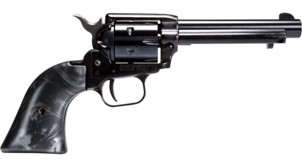 Heritage Mfg RR22B4BP Rough Rider  22 LR 6 Shot, 4.75" Black Oxide Steel Barrel, Black Oxide Zinc Alloy Frame, Black Oxide Cylinder, Black Pearl Grip, Manual Safety, Exposed Hammer