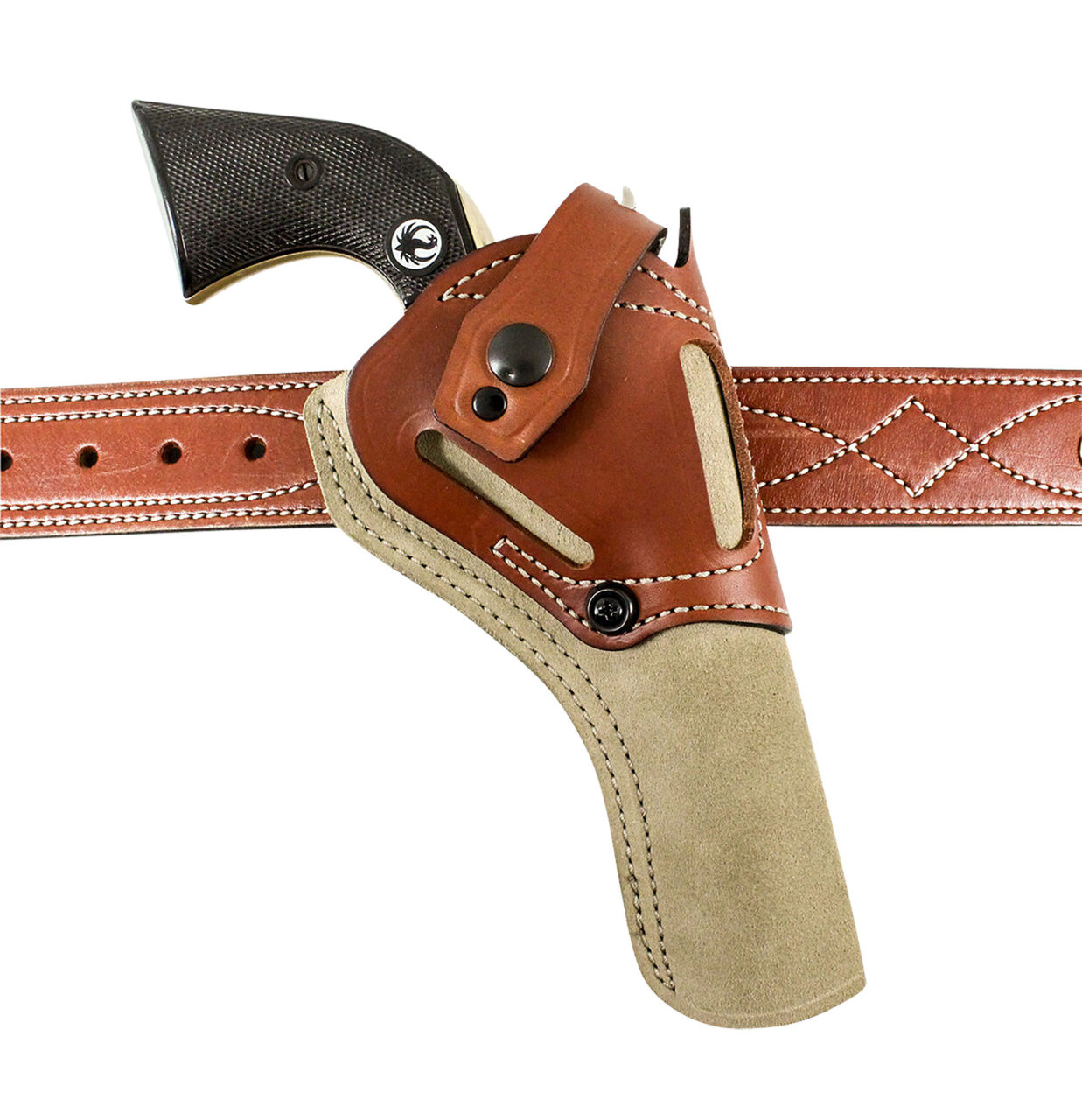 DeSantis Model 189 Wild Hog Outside Waistband Holster 1 DeSantis Gunhide 189NJ3UZ0 Wild Hog OWB Natural Leather Belt Fits Heritage Rough Rider 6.50 Ambidextrous