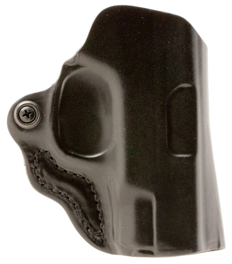 DeSantis Gunhide 019BA8BZ0 Mini Scabbard OWB Black Leather Compatible w/Glock 43, Belt Slide Mount, Right Hand