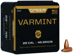 Speer 1023 Varmint 22Cal 45gr Jacketed Soft Point 100 Per Box/5 Case