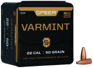 Speer 1029 Varmint 22Cal 50gr Jacketed Soft Point 100 Per Box/5 Case